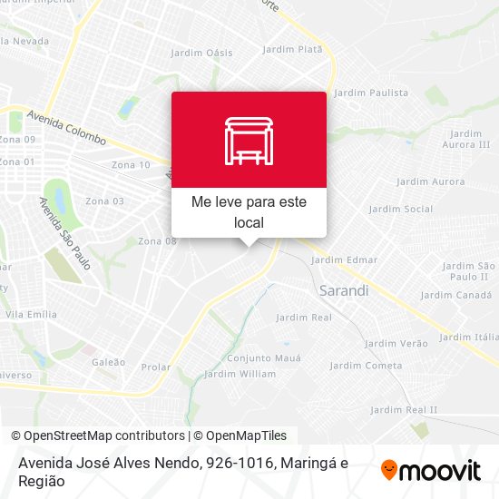 Avenida José Alves Nendo, 926-1016 mapa