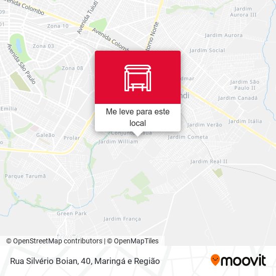 Rua Silvério Boian, 40 mapa