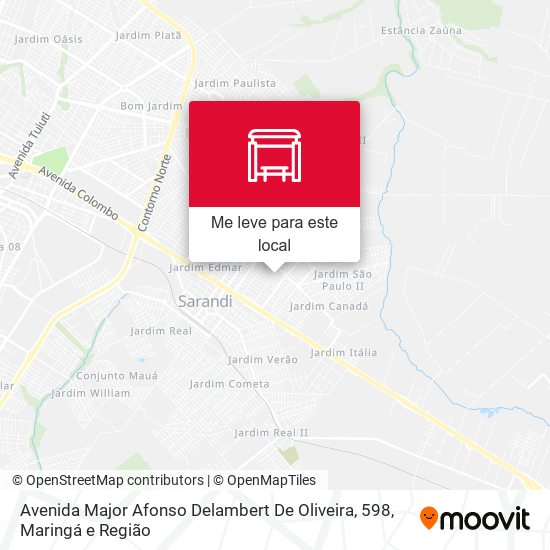 Avenida Major Afonso Delambert De Oliveira, 598 mapa