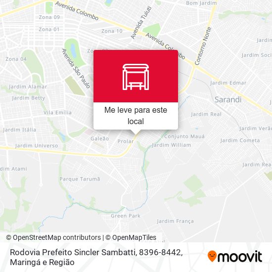Rodovia Prefeito Sincler Sambatti, 8396-8442 mapa