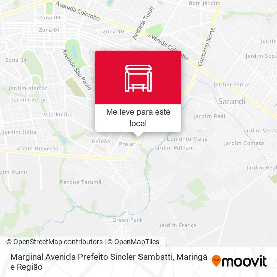 Marginal Avenida Prefeito Sincler Sambatti mapa