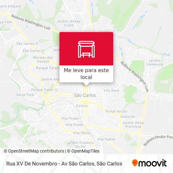 Rua XV De Novembro - Av São Carlos mapa