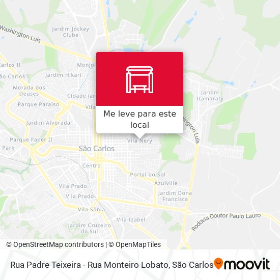 Rua Padre Teixeira - Rua Monteiro Lobato mapa