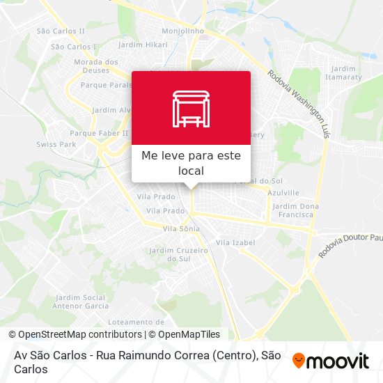 Av São Carlos - Rua Raimundo Correa (Centro) mapa