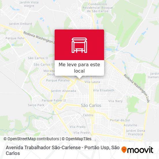 Avenida Trabalhador São-Carlense - Portão Usp mapa