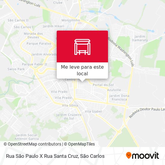 Rua São Paulo X Rua Santa Cruz mapa