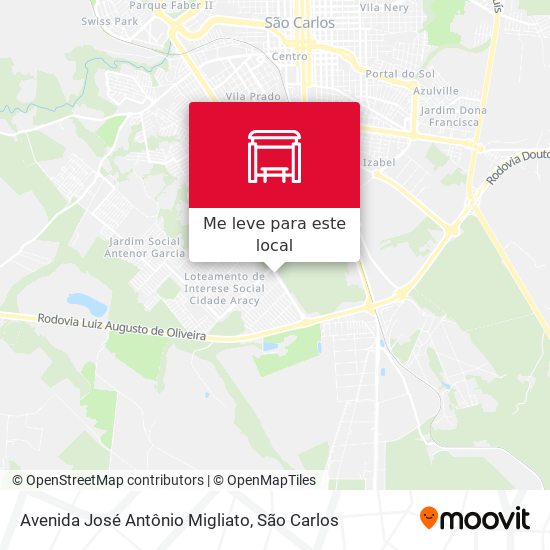 Avenida José Antônio Migliato mapa