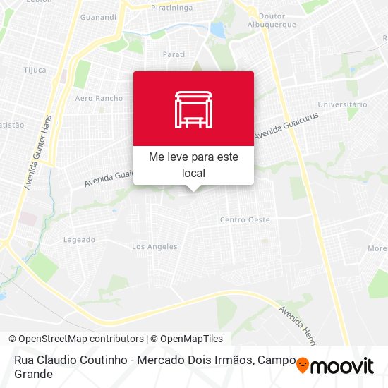 Rua Claudio Coutinho - Mercado Dois Irmãos mapa