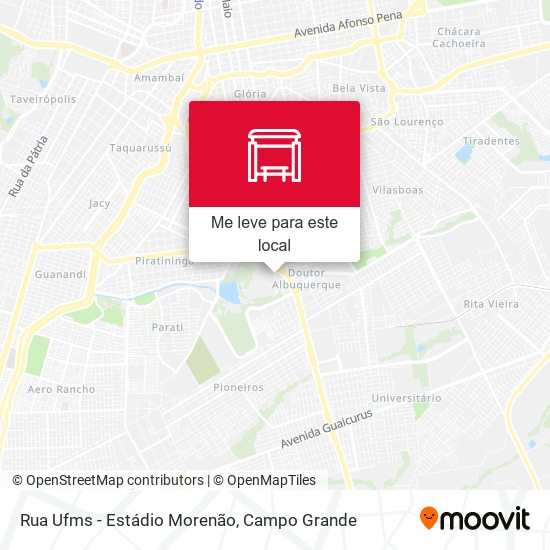 Rua Ufms - Estádio Morenão mapa