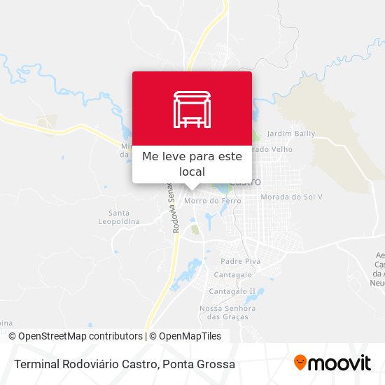 Terminal Rodoviário Castro mapa