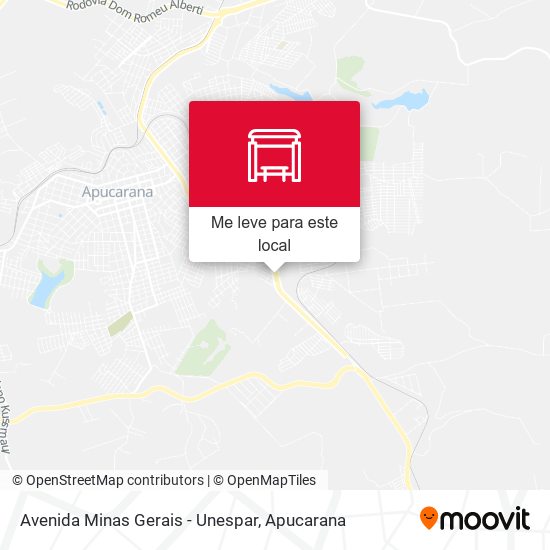 Avenida Minas Gerais - Unespar mapa