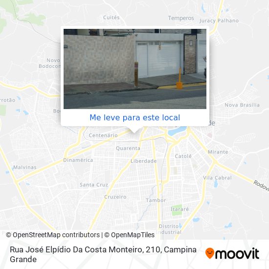 Rua José Elpídio Da Costa Monteiro, 210 mapa