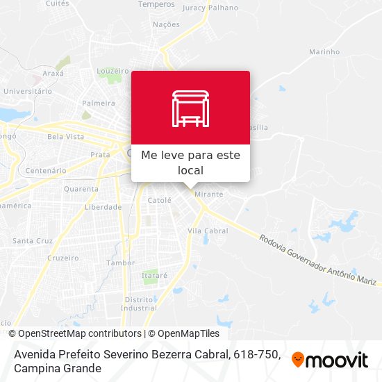 Avenida Prefeito Severino Bezerra Cabral, 618-750 mapa