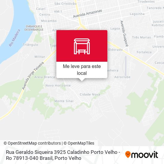 Rua Geraldo Siqueira 3925 Caladinho Porto Velho - Ro 78913-040 Brasil mapa