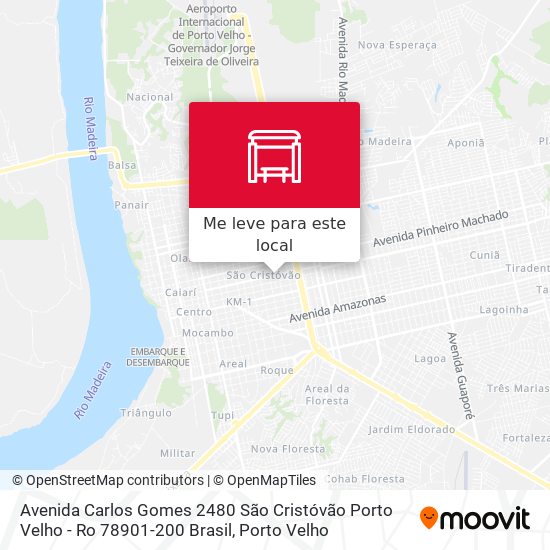 Avenida Carlos Gomes 2480 São Cristóvão Porto Velho - Ro 78901-200 Brasil mapa