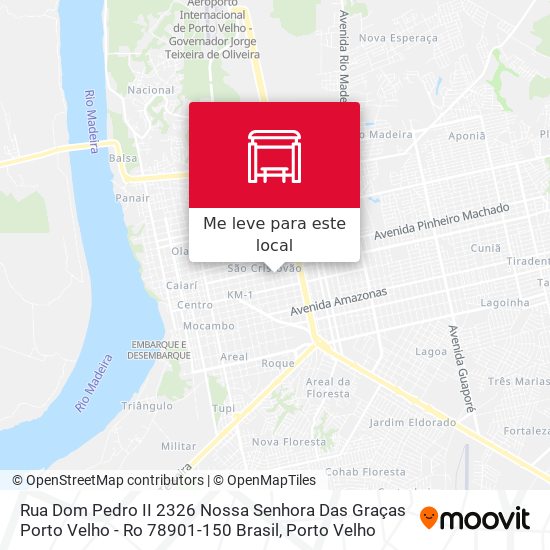 Rua Dom Pedro II 2326 Nossa Senhora Das Graças Porto Velho - Ro 78901-150 Brasil mapa