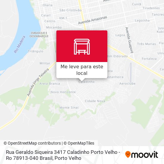 Rua Geraldo Siqueira 3417 Caladinho Porto Velho - Ro 78913-040 Brasil mapa