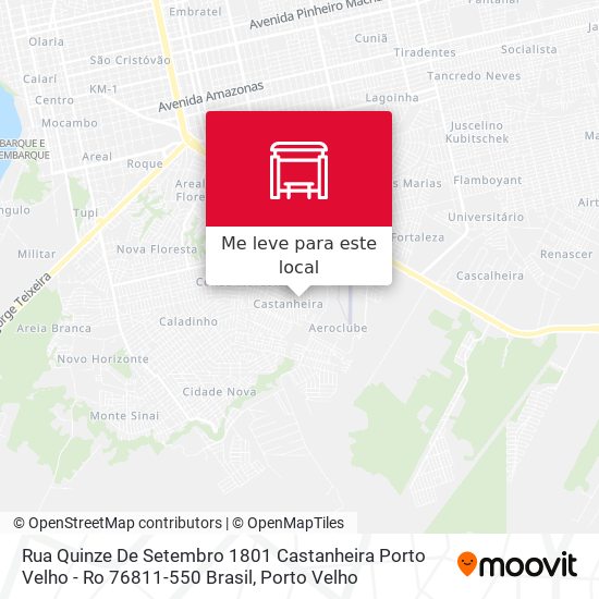 Rua Quinze De Setembro 1801 Castanheira Porto Velho - Ro 76811-550 Brasil mapa