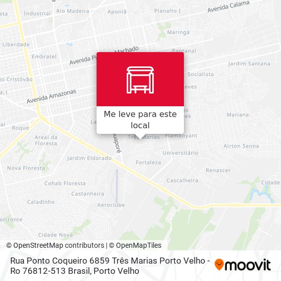 Rua Ponto Coqueiro 6859 Três Marias Porto Velho - Ro 76812-513 Brasil mapa