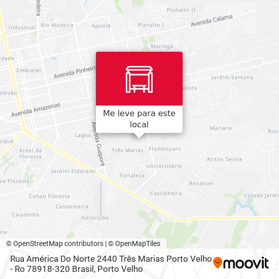 Rua América Do Norte 2440 Três Marias Porto Velho - Ro 78918-320 Brasil mapa