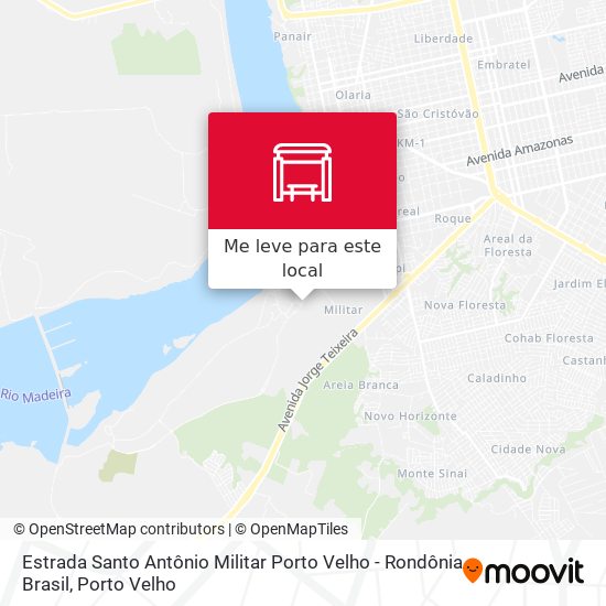 Estrada Santo Antônio Militar Porto Velho - Rondônia Brasil mapa