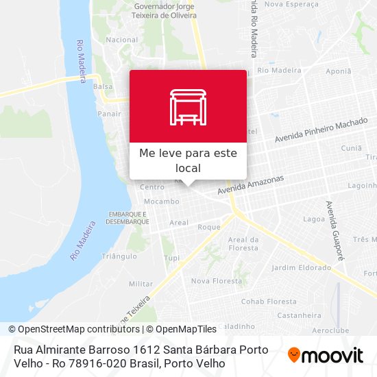 Rua Almirante Barroso 1612 Santa Bárbara Porto Velho - Ro 78916-020 Brasil mapa