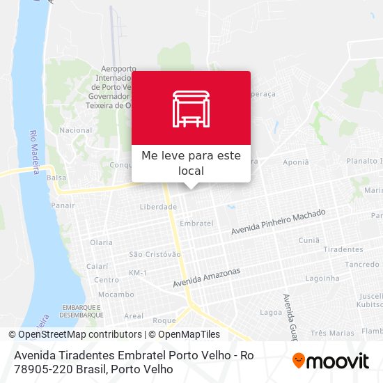 Avenida Tiradentes Embratel Porto Velho - Ro 78905-220 Brasil mapa
