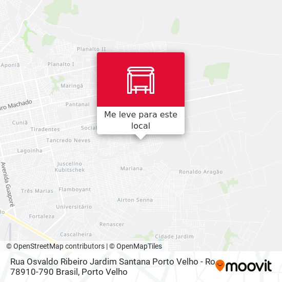 Rua Osvaldo Ribeiro Jardim Santana Porto Velho - Ro 78910-790 Brasil mapa