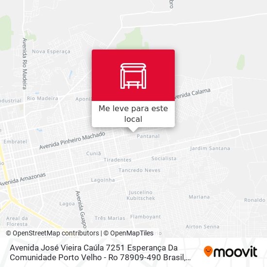 Avenida José Vieira Caúla 7251 Esperança Da Comunidade Porto Velho - Ro 78909-490 Brasil mapa