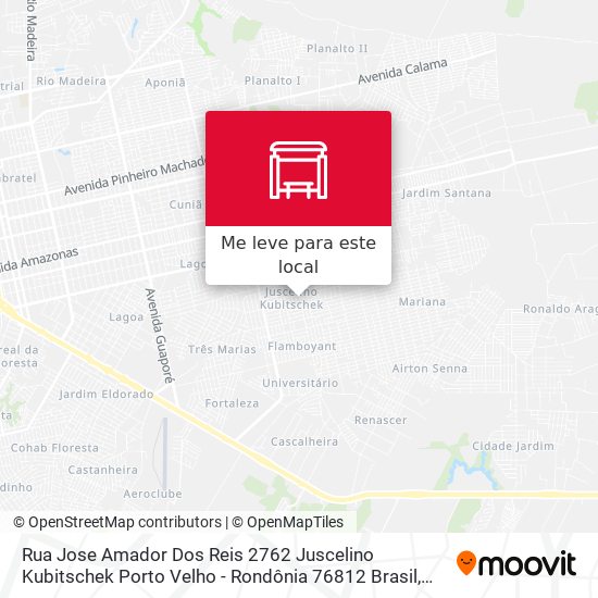 Rua Jose Amador Dos Reis 2762 Juscelino Kubitschek Porto Velho - Rondônia 76812 Brasil mapa