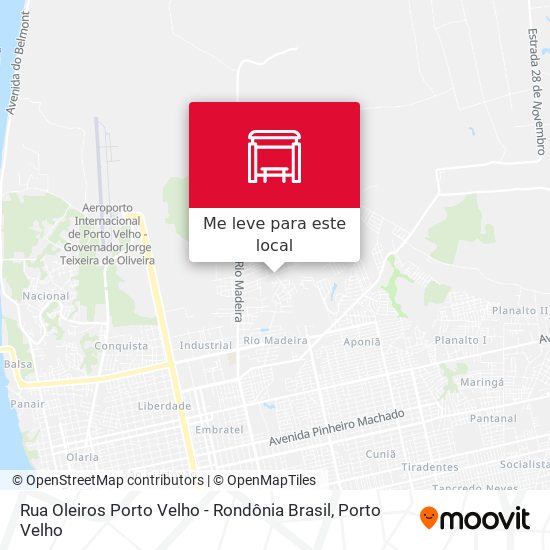 Rua Oleiros Porto Velho - Rondônia Brasil mapa