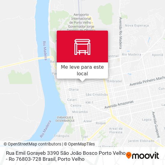 Rua Emil Gorayeb 3390 São João Bosco Porto Velho - Ro 76803-728 Brasil mapa