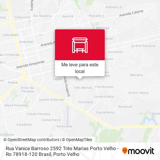 Rua Vanice Barroso 2592 Três Marias Porto Velho - Ro 78918-120 Brasil mapa