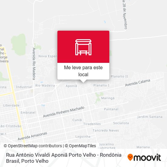 Rua Antônio Vivaldi Aponiã Porto Velho - Rondônia Brasil mapa