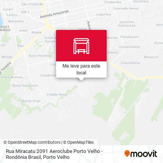 Rua Miracatu 2091 Aeroclube Porto Velho - Rondônia Brasil mapa