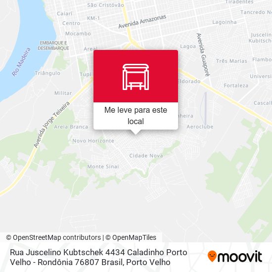 Rua Juscelino Kubtschek 4434 Caladinho Porto Velho - Rondônia 76807 Brasil mapa