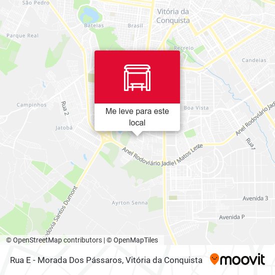 Rua E - Morada Dos Pássaros mapa