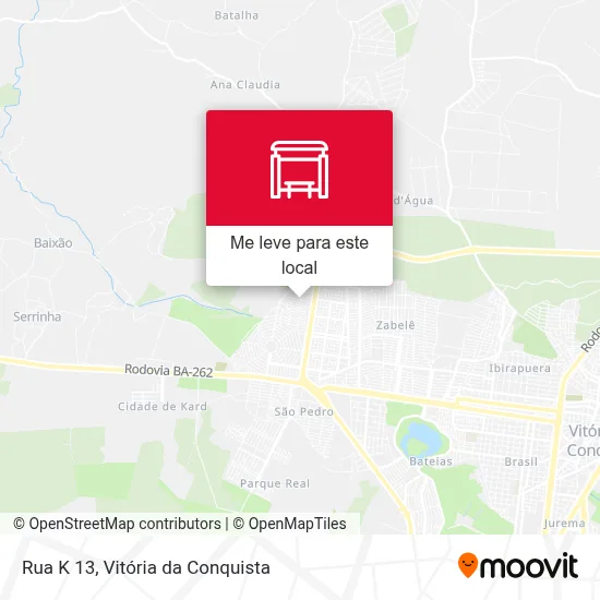 Rua K 13 mapa