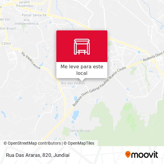 Rua Das Araras, 820 mapa