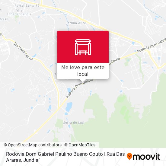 Rodovia Dom Gabriel Paulino Bueno Couto | Rua Das Araras mapa