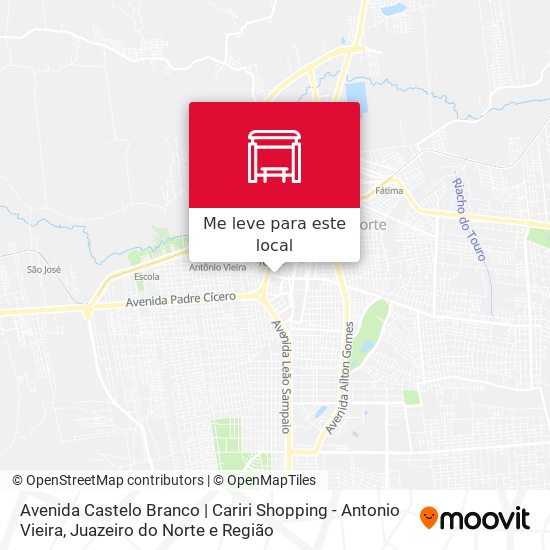 Avenida Castelo Branco | Cariri Shopping - Antonio Vieira mapa