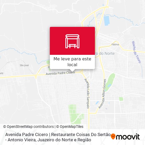 Avenida Padre Cícero | Restaurante Coisas Do Sertão - Antonio Vieira mapa