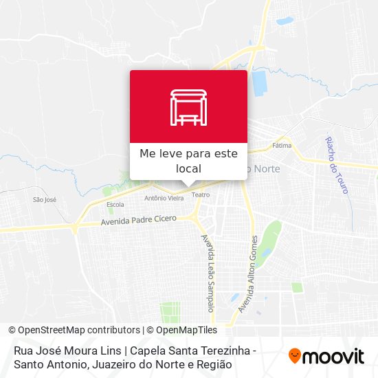 Rua José Moura Lins | Capela Santa Terezinha - Santo Antonio mapa