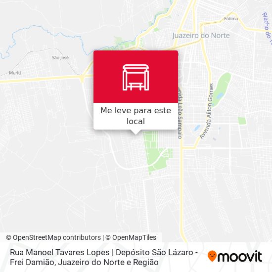 Rua Manoel Tavares Lopes | Depósito São Lázaro - Frei Damião mapa