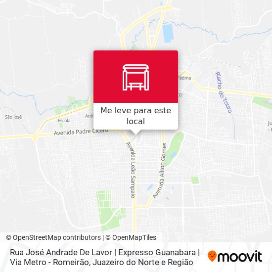 Rua José Andrade De Lavor | Expresso Guanabara | Via Metro - Romeirão mapa