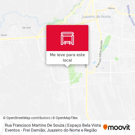 Rua Francisco Martins De Souza | Espaço Bela Vista Eventos - Frei Damião mapa