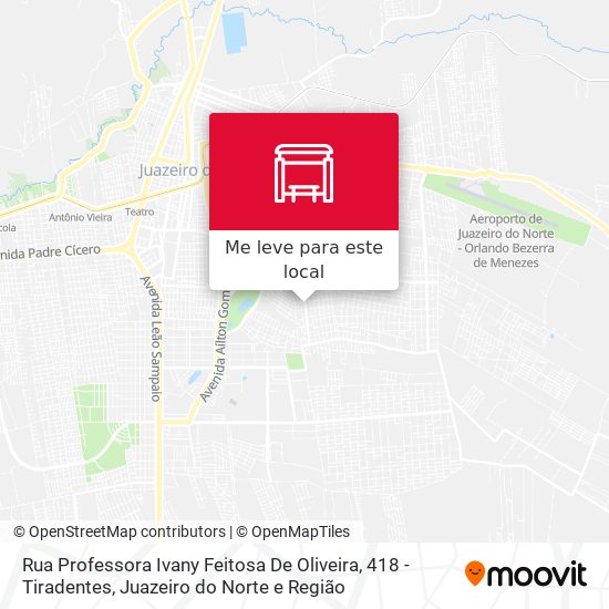 Rua Professora Ivany Feitosa De Oliveira, 418 - Tiradentes mapa