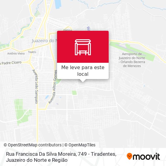 Rua Francisca Da Silva Moreira, 749 - Tiradentes mapa
