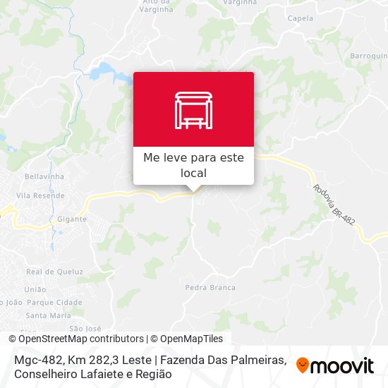 Mgc-482, Km 282,3 Leste | Fazenda Das Palmeiras mapa