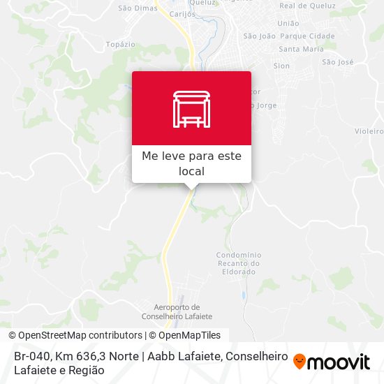 Br-040, Km 636,3 Norte | Aabb Lafaiete mapa